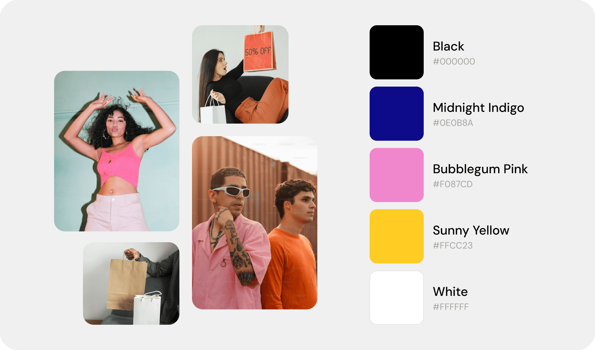 colour palate and image library accordingly