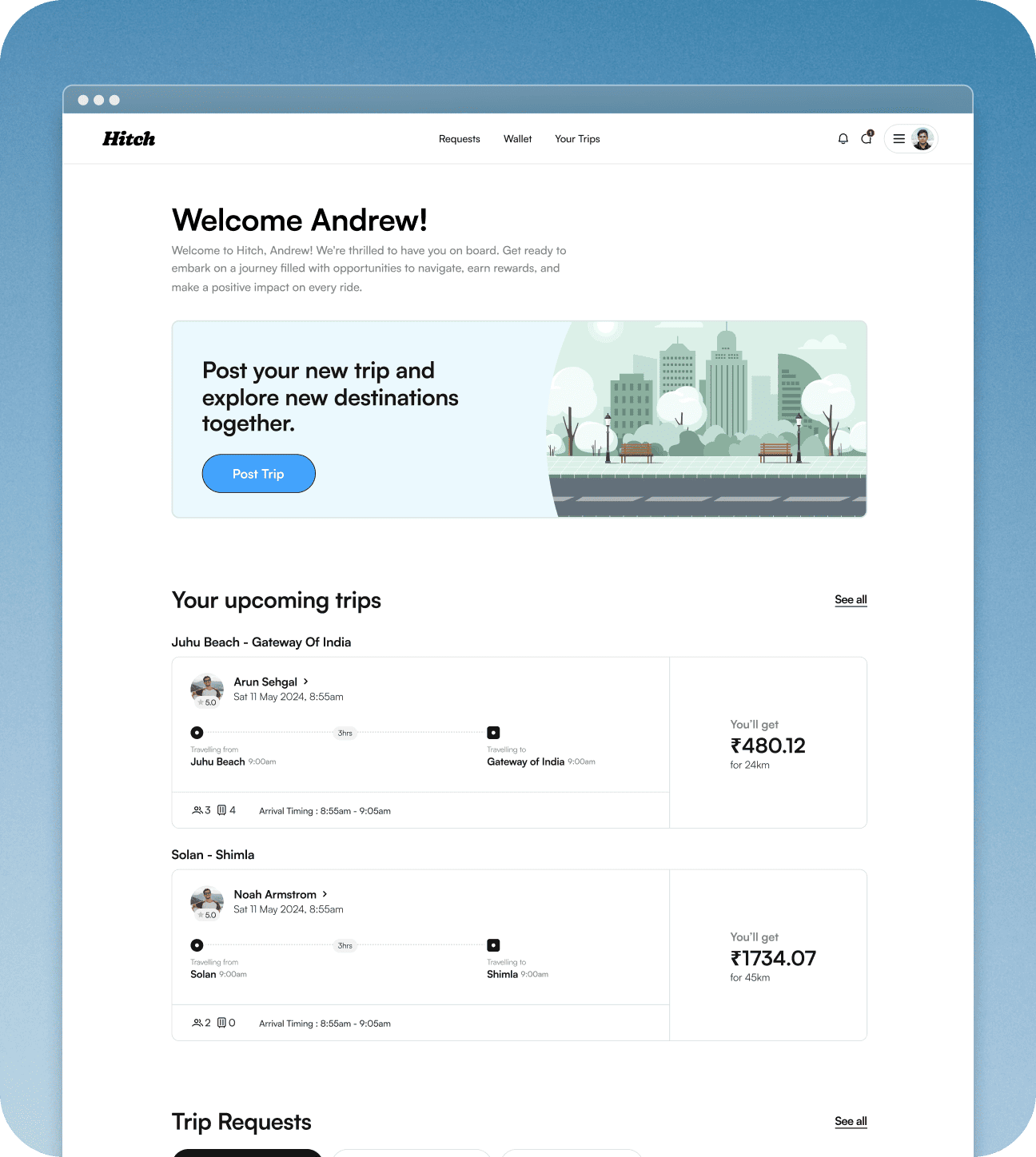 Drivers trips management dashboard