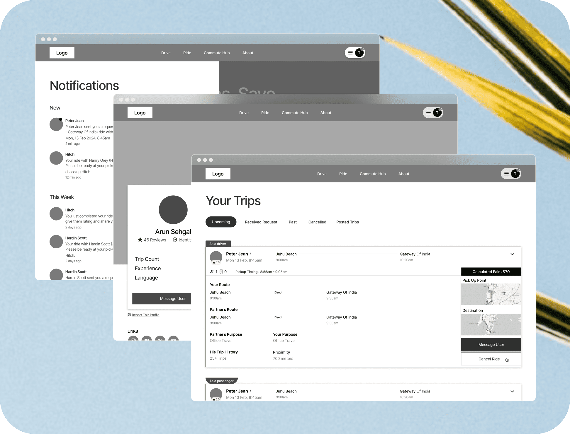 Structuring / wireframing solving the ux and flows.